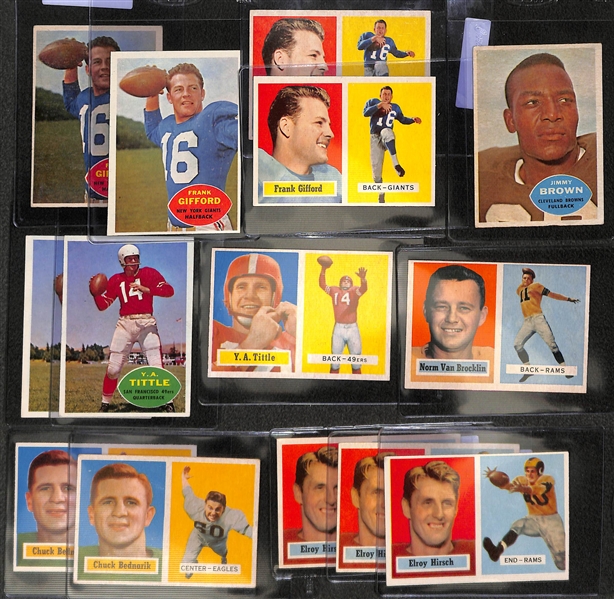 Lot of (29) 1957 & 1960 Topps Football Cards w. Frank Gifford, Jim Brown and Many More!