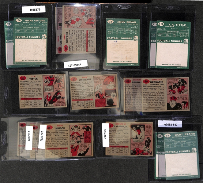 Lot of (29) 1957 & 1960 Topps Football Cards w. Frank Gifford, Jim Brown and Many More!