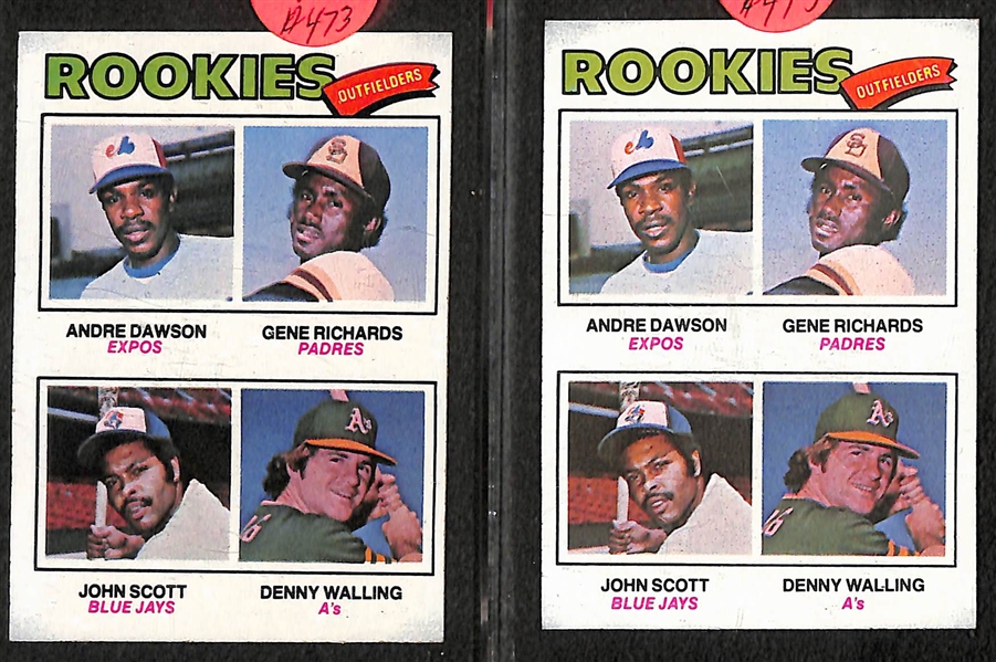 Lot of (14) 1970s Topps Rookie Stars and Hall of Famers w. Murray, Smith, Molitor, Dawson and Others