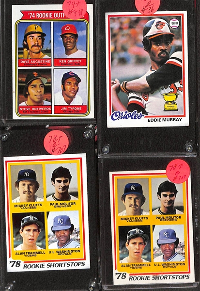 Lot of (14) 1970s Topps Rookie Stars and Hall of Famers w. Murray, Smith, Molitor, Dawson and Others