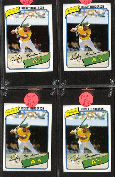 1980s Topps Rookie Hall of Famers w. (3) Cal Ripken and (4) Rickey Henderson