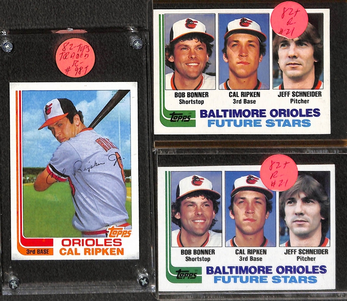 1980s Topps Rookie Hall of Famers w. (3) Cal Ripken and (4) Rickey Henderson