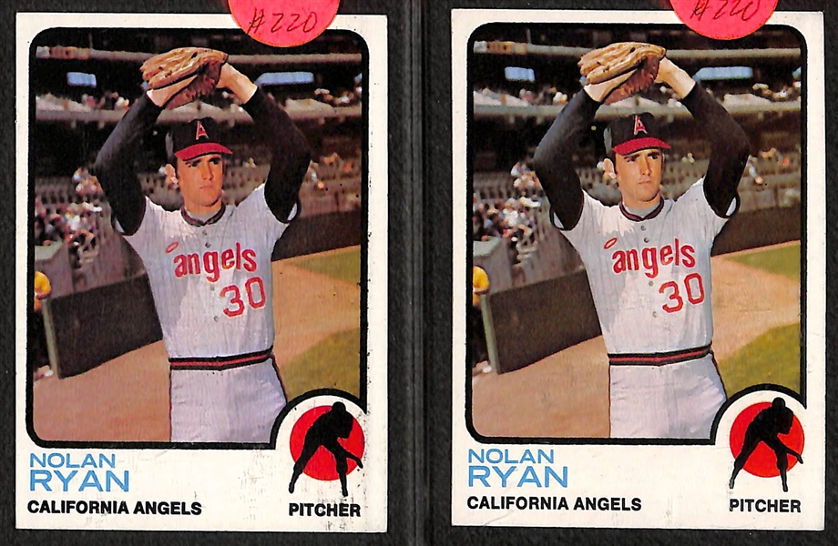 Lot of (10) 1970s Topps Nolan Ryan Baseball Cards