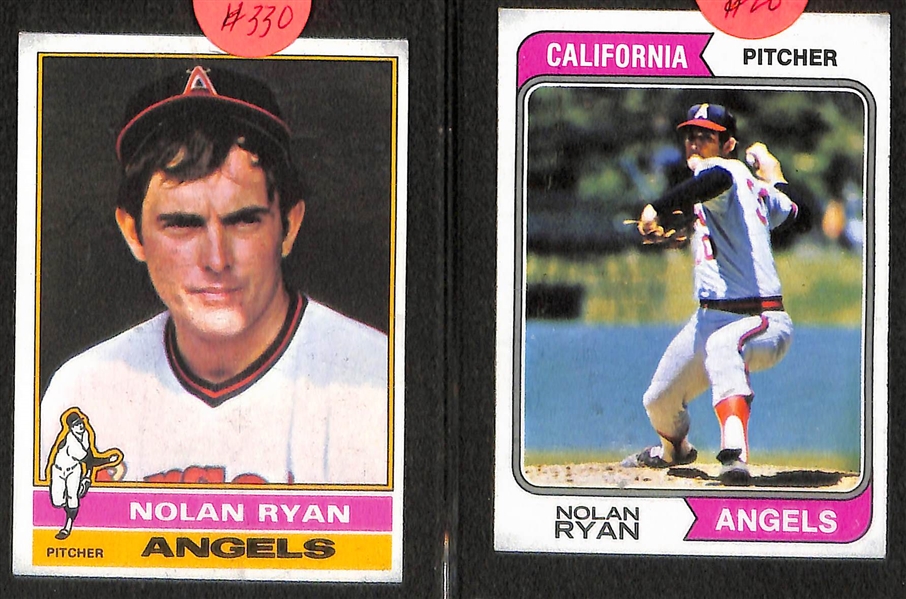 Lot of (10) 1970s Topps Nolan Ryan Baseball Cards