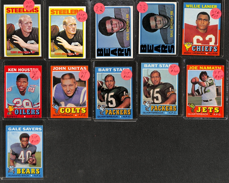 Lot of (40+) 1970s Topps Cards w. Walter Payton 2nd Year, Sayers, Staubach and Stabler Rookies and Many More