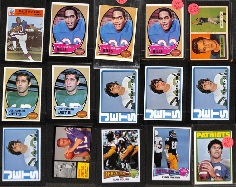Lot of (40+) 1950s-70s Football Stars and Hall of Famers Featuring Gale Sayers and  OJ Simpson Rookies