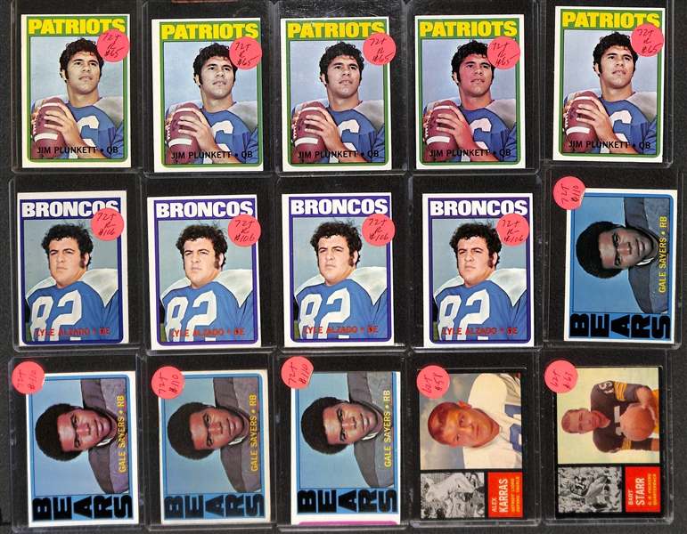 Lot of (40+) 1950s-70s Football Stars and Hall of Famers Featuring Gale Sayers and  OJ Simpson Rookies