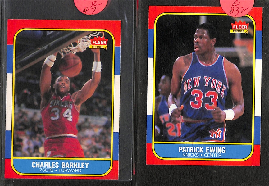 Lot of (10) Mostly 1980s Basketball Feat. Many from 1986-87 Fleer Barkley and Ewing Rookies