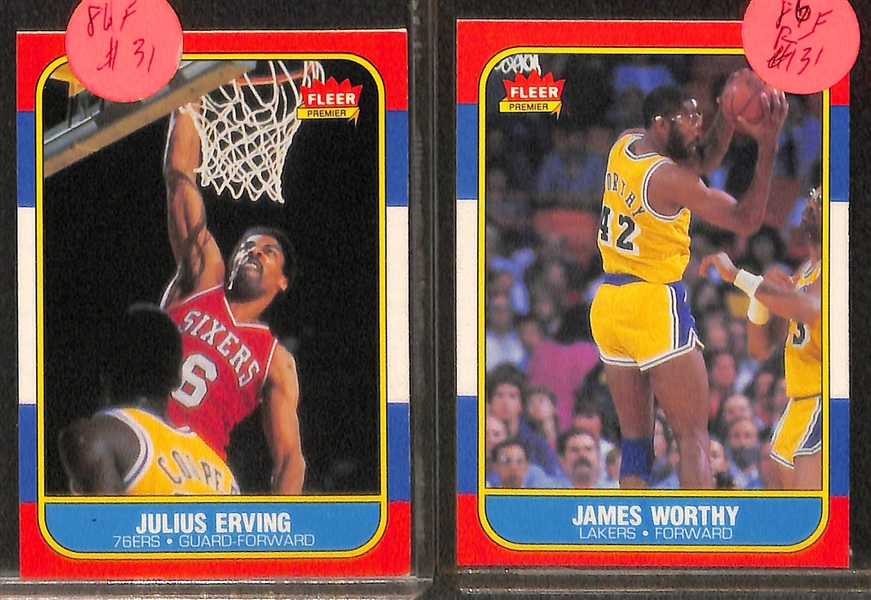 Lot of (10) Mostly 1980s Basketball Feat. Many from 1986-87 Fleer Barkley and Ewing Rookies
