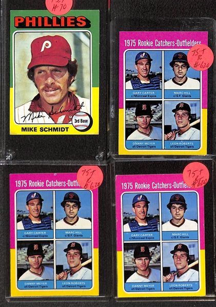 Lot of (150+) 1975 Topps Baseball Cards Feat (3) Gary Carter and (3) Jim Rice Rookies, and Many More Stars