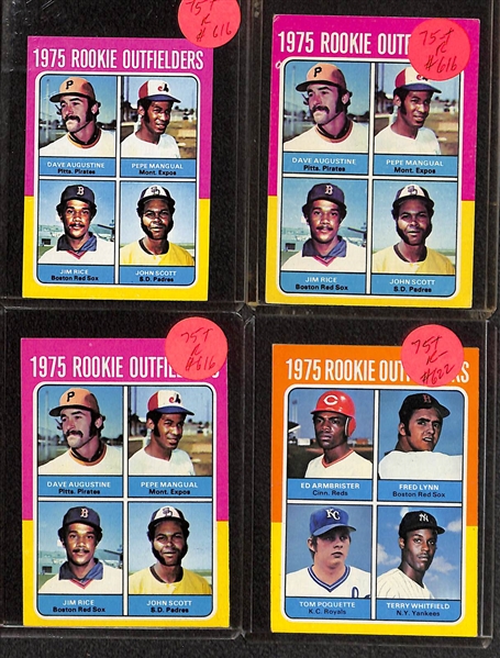 Lot of (150+) 1975 Topps Baseball Cards Feat (3) Gary Carter and (3) Jim Rice Rookies, and Many More Stars
