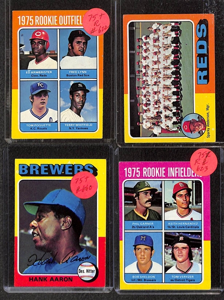 Lot of (150+) 1975 Topps Baseball Cards Feat (3) Gary Carter and (3) Jim Rice Rookies, and Many More Stars