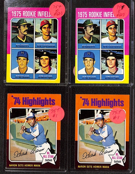 Lot of (150+) 1975 Topps Baseball Cards Feat (3) Gary Carter and (3) Jim Rice Rookies, and Many More Stars