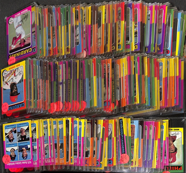 Lot of (150+) 1975 Topps Baseball Cards Feat (3) Gary Carter and (3) Jim Rice Rookies, and Many More Stars