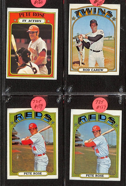 Lot of (150+) 1972 Topps Baseball Cards Feat. (6) Carlton Fisk Rookies, and Many Stars Such as Aaron, Clemente and More