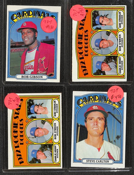Lot of (150+) 1972 Topps Baseball Cards Feat. (6) Carlton Fisk Rookies, and Many Stars Such as Aaron, Clemente and More