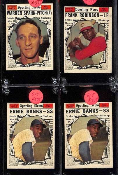 Lot of (30) 1961 Topps Baseball w. Maris, Musial, Aaron, Mays, Banks, Billy Williams Rookie and Many More