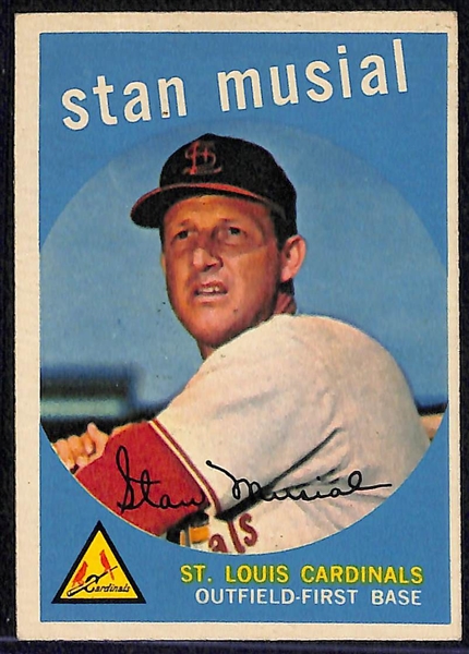 Lot of (5) Vintage Baseball Cards 1953-1960 w. 1960 Topps Mickey Mantle