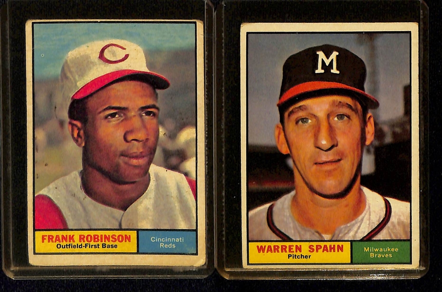 Lot of (65) 1961 Topps Baseball Cards w. Billy Williams & Ron Santo Rookie Cards