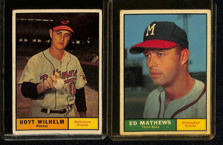 Lot of (65) 1961 Topps Baseball Cards w. Billy Williams & Ron Santo Rookie Cards