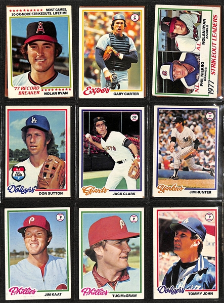 Lot of (500+) Topps Baseball Cards from 1958-1982 w. 1975 Nolan Ryan