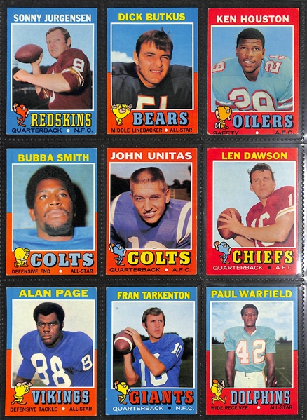 Lot of (100+) Football Cards from 1961-1989 w. 1971 Topps Bradshaw & Green Rookie Cards