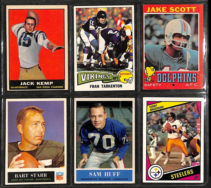 Lot of (100+) Football Cards from 1961-1989 w. 1971 Topps Bradshaw & Green Rookie Cards