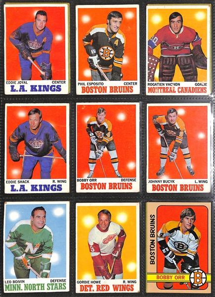 Lot of (250+) Hockey Cards from 1971-1992 w. 1971 & 1972 Topps Bobby Orr