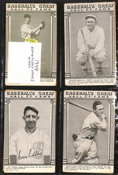 Lot of (45) 1947-66 Exhibit Baseball Cards & (65) 1952-53 Red Man Baseball Cards w. 1952 Red Man Willie Mays (No Tab)