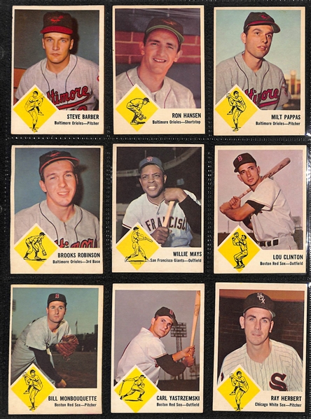 Lot of (270+) 1959-1963 Fleer Baseball Cards w. 1963 Fleer Willie Mays & 1961 33-Card Golden Press Complete Set