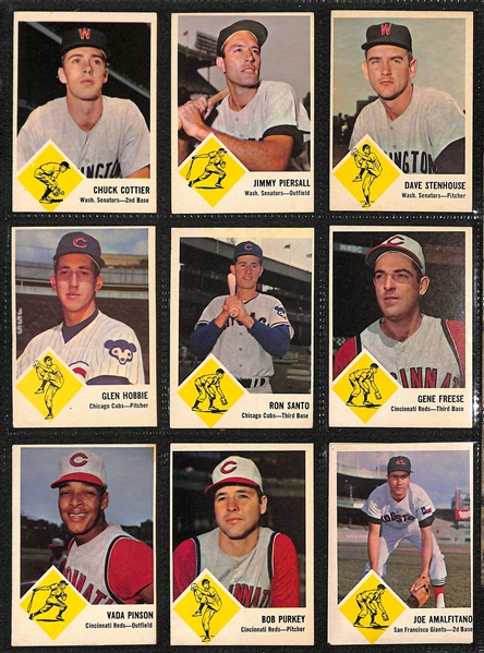 Lot of (270+) 1959-1963 Fleer Baseball Cards w. 1963 Fleer Willie Mays & 1961 33-Card Golden Press Complete Set