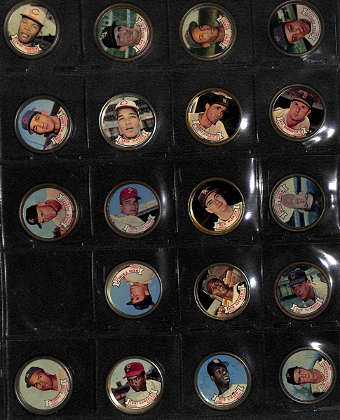 Lot of (24) 1962-63 Salada Coins, (100+) 1964 Topps Coins, & (200+) 1971 Topps Coins w. 1962 Sandy Koufax Salada