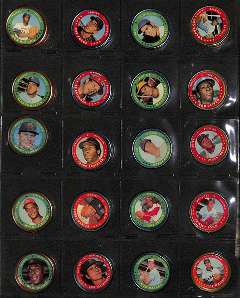 Lot of (24) 1962-63 Salada Coins, (100+) 1964 Topps Coins, & (200+) 1971 Topps Coins w. 1962 Sandy Koufax Salada