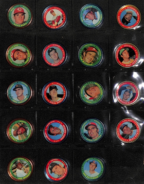 Lot of (24) 1962-63 Salada Coins, (100+) 1964 Topps Coins, & (200+) 1971 Topps Coins w. 1962 Sandy Koufax Salada