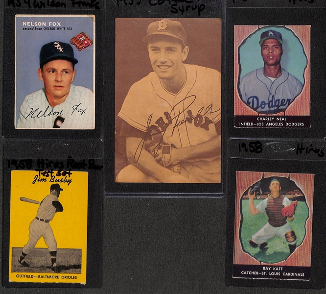 Lot of (150+) 1947-1979 Topps, Fleer, Kelloggs, Hostess & Various Regional Baseball Cards w. 1954 Wilson Franks Nellie Fox Card