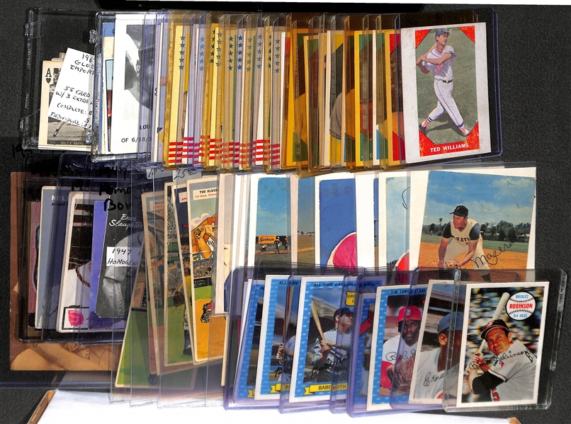 Lot of (150+) 1947-1979 Topps, Fleer, Kelloggs, Hostess & Various Regional Baseball Cards w. 1954 Wilson Franks Nellie Fox Card