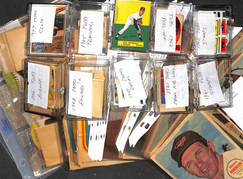Lot of (120+) 1961-1977 Topps Inserts, Posters, & Cloth Cards w. a Complete 1967 Topps 32-Poster Set