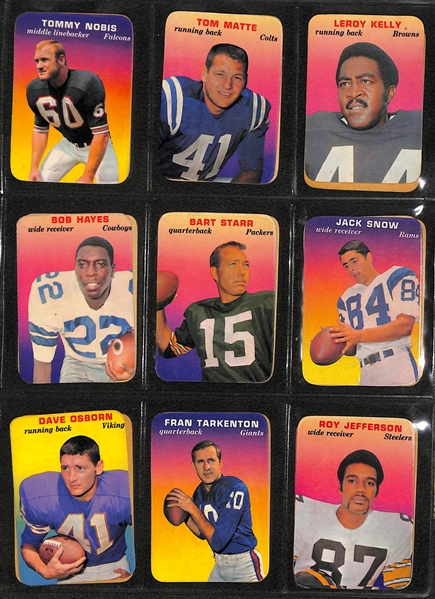 1970 Kellogg's Near Complete Football Set - 57 of 60 Cards - w. Johnny Unitas & OJ Simpson - & 1970 Topps Mini Super 33-Card Complete Set