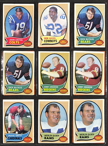 Lot of (350+) 1957-1972 Topps Football Cards w. 1971 Topps Terry Bradshaw Rookie Card