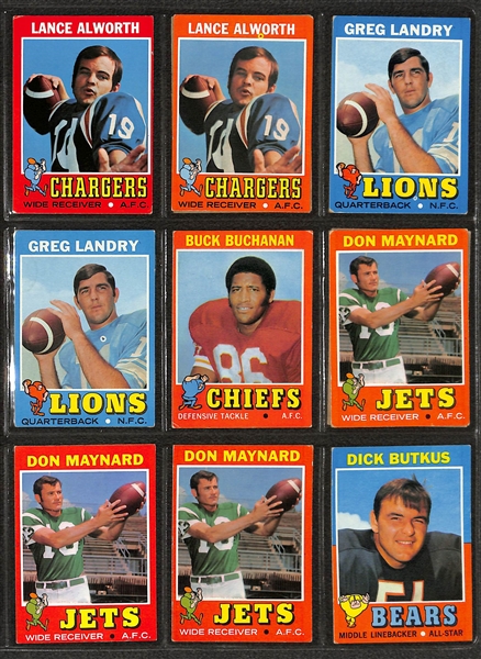 Lot of (350+) 1957-1972 Topps Football Cards w. 1971 Topps Terry Bradshaw Rookie Card