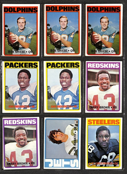 Lot of (350+) 1957-1972 Topps Football Cards w. 1971 Topps Terry Bradshaw Rookie Card