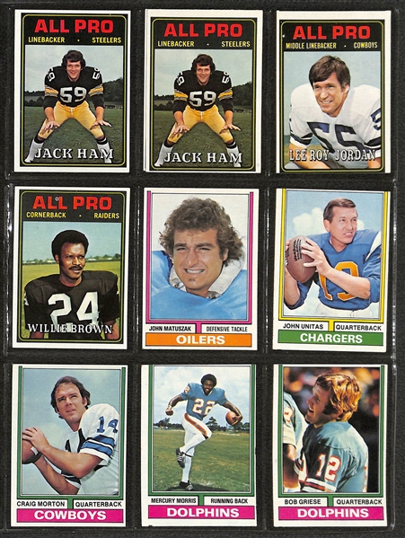 Lot of (390+) 1970s Topps Football, Basketball, & Hockey Cards w. 1973 Franco Harris & Ken Stabler Rookie Cards