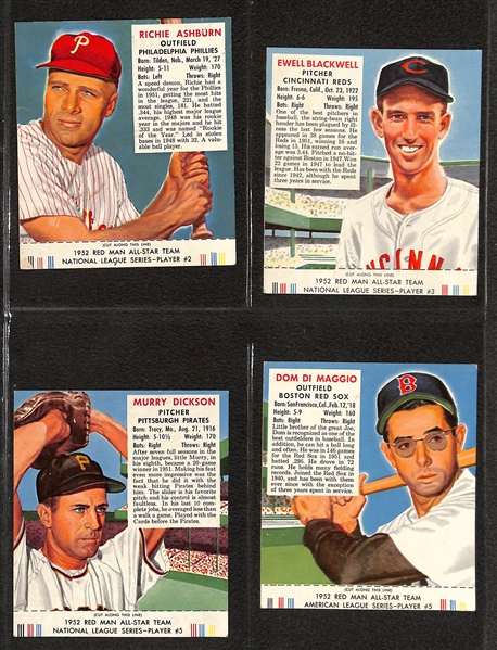 Lot of (250+) 1951-1974 Baseball Cards - Topps/Post/Red Man/Fleer and Various Regional Issued Cards w. 1952 Red Man Richie Ashburn with Tab 