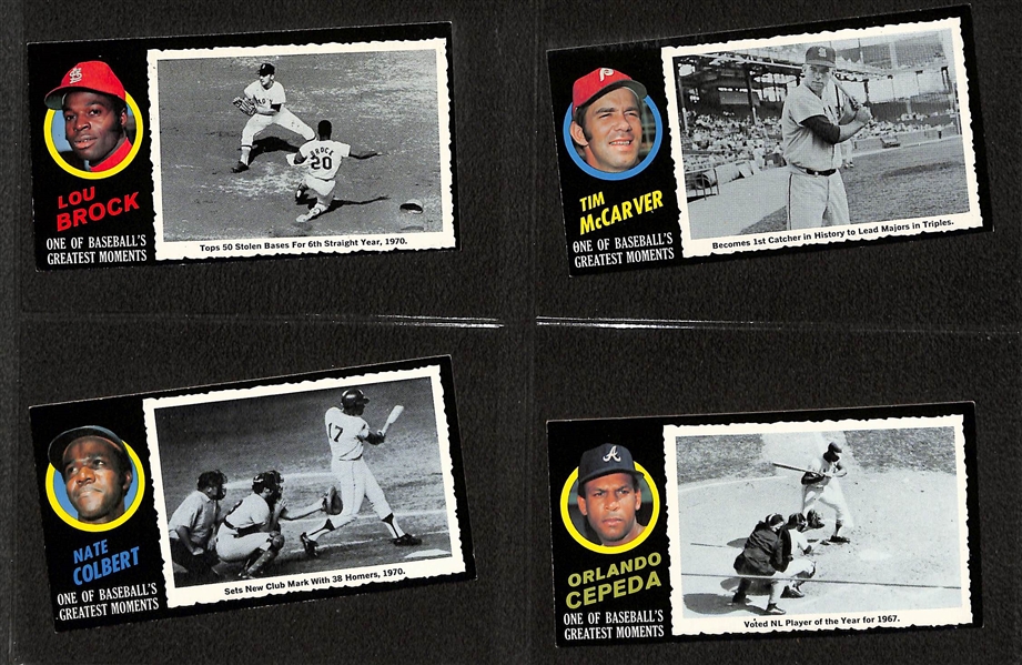 Lot of (38) Assorted 1971 Topps Greatest Moments w. Willie Mays