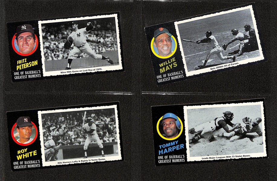 Lot of (38) Assorted 1971 Topps Greatest Moments w. Willie Mays