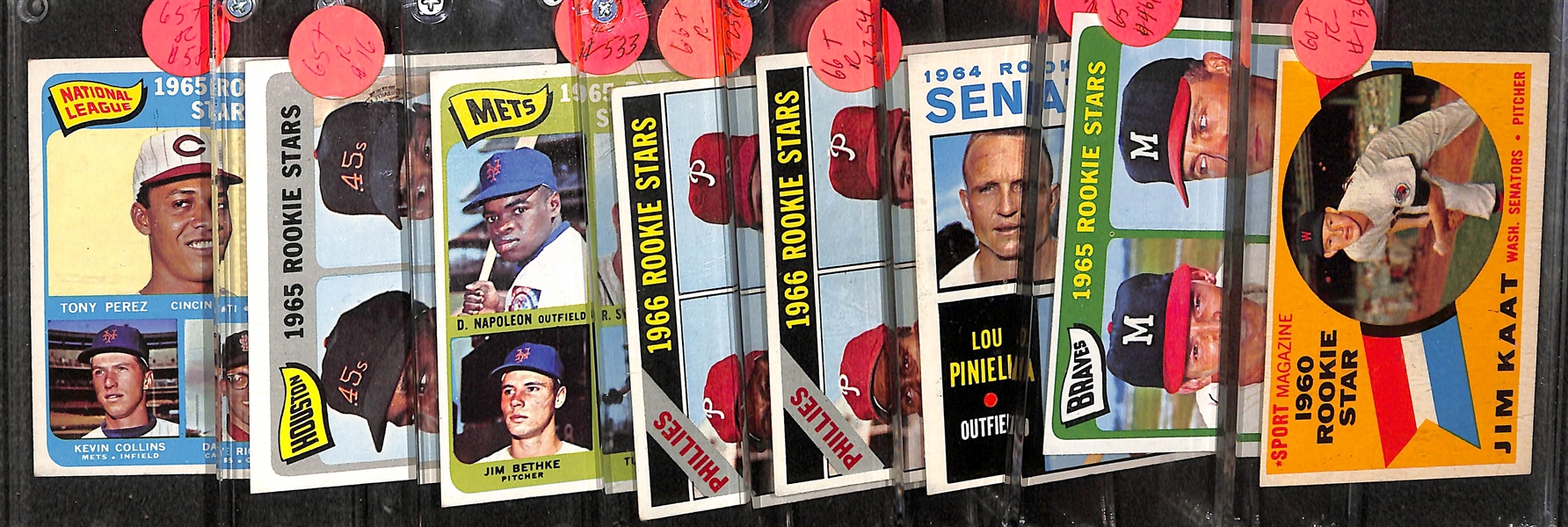 Lot of (8) 1960s Topps Baseball Rookie Star Cards Feat. Niekro, Kaat, Morgan, Perez and Others