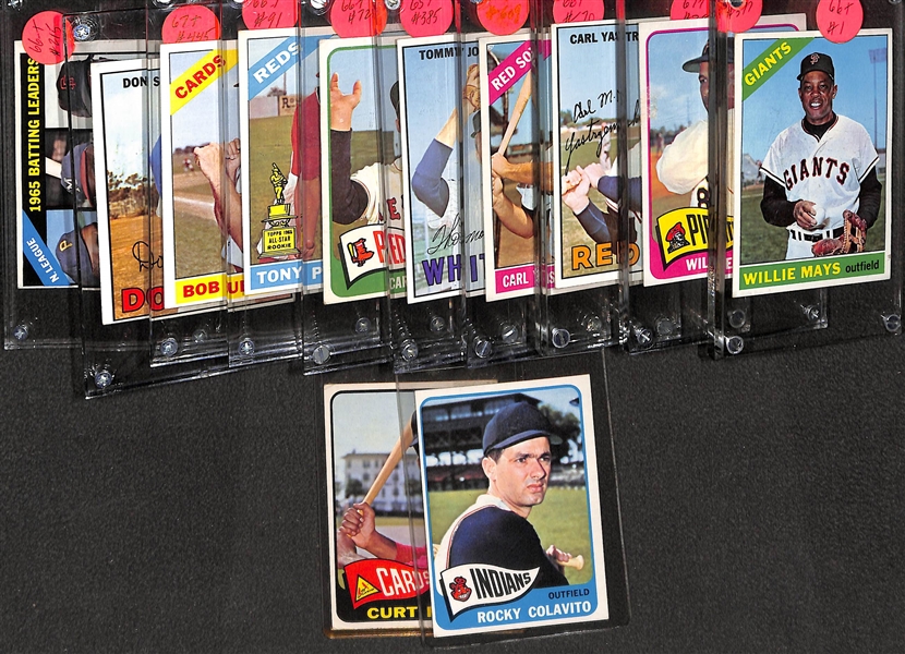 Lot of (12) 1965-67 Topps Baseball Stars w. Mays, Yastrzemski, Stargell and Others