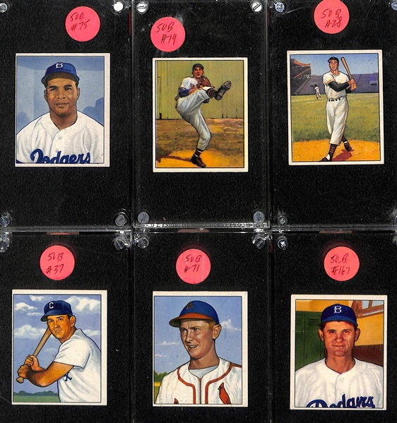 Lot of (24) 1950 Bowman Baseball Cards (Many VG-EX+) w. Campanella, Spahn, Thomson, L. Appling, Schoendienst, Roe, + 