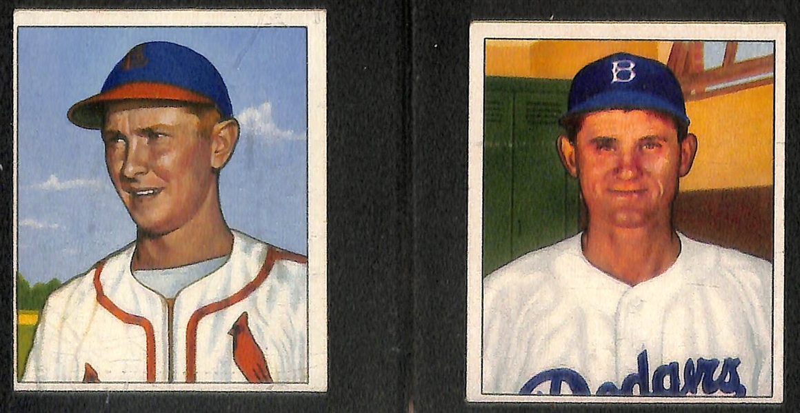 Lot of (24) 1950 Bowman Baseball Cards (Many VG-EX+) w. Campanella, Spahn, Thomson, L. Appling, Schoendienst, Roe, + 