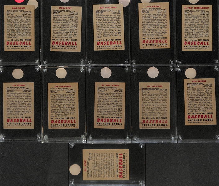 Lot of (35) 1951 Bowman Baseball Cards (Many VG-EX+) w. Duke Snider, Durocher, Rizzuto, Schoendienst, Hodges, + 
